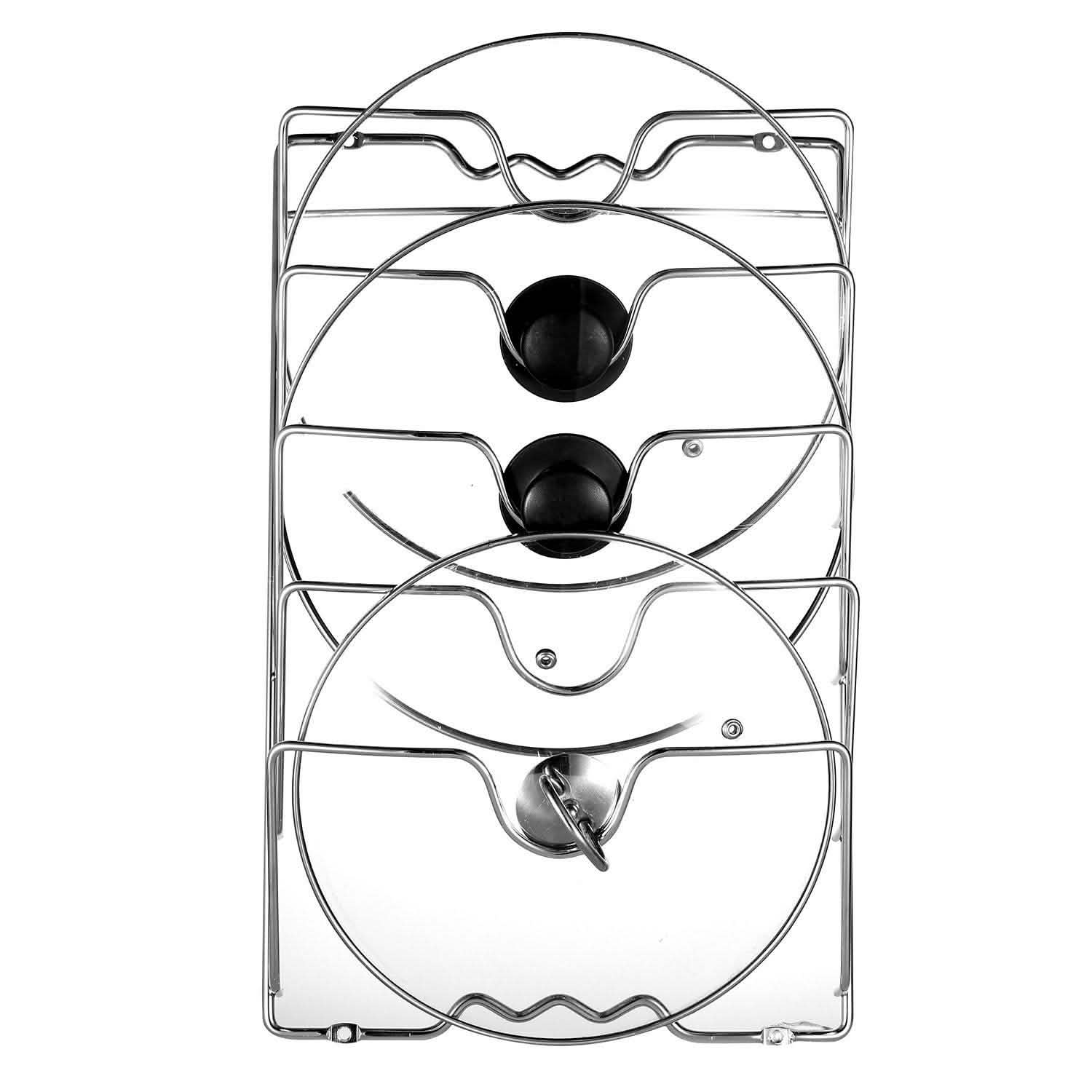 Mounted Pot Lid Rack Pot Cover Organizer Kitchen Storage - Tophatter Daily Deals