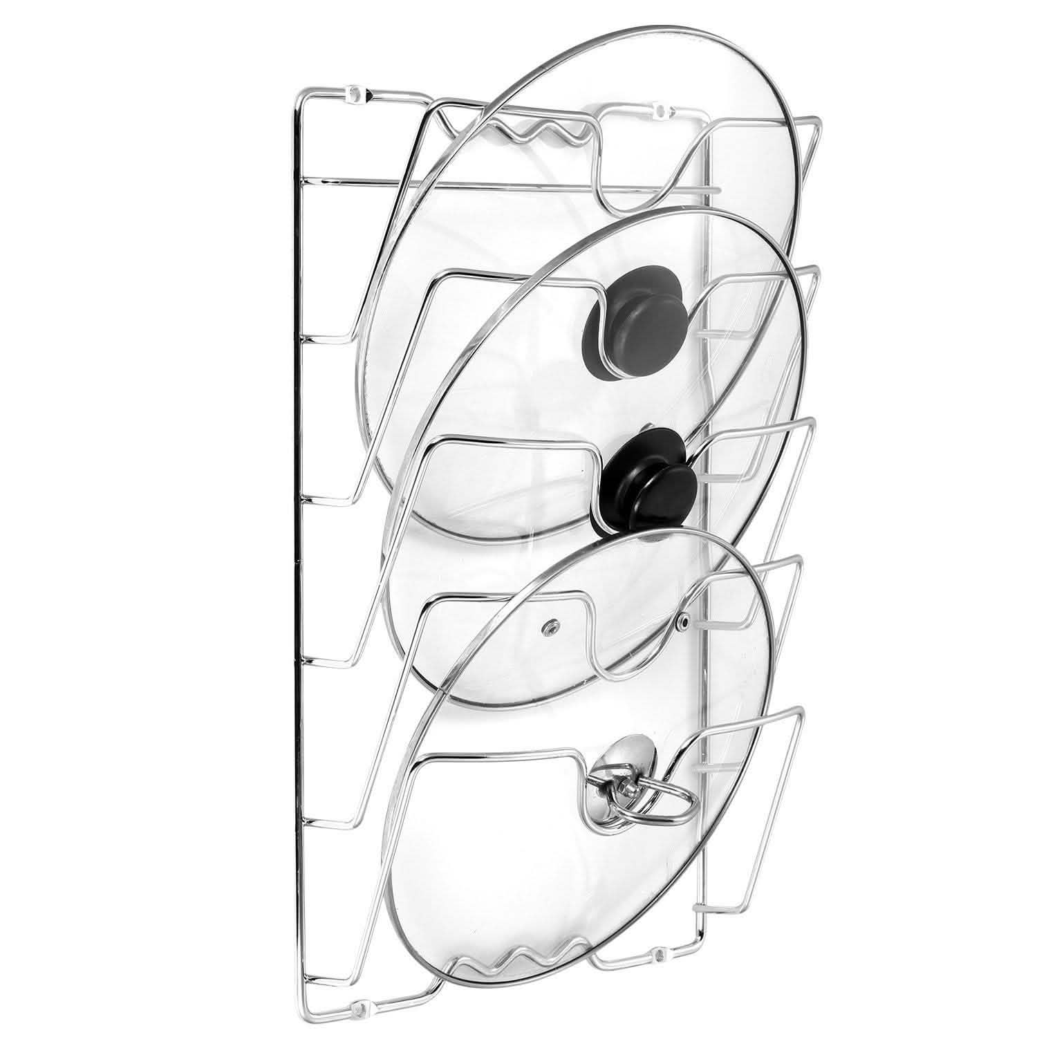 Mounted Pot Lid Rack Pot Cover Organizer Kitchen Storage - Tophatter Daily Deals