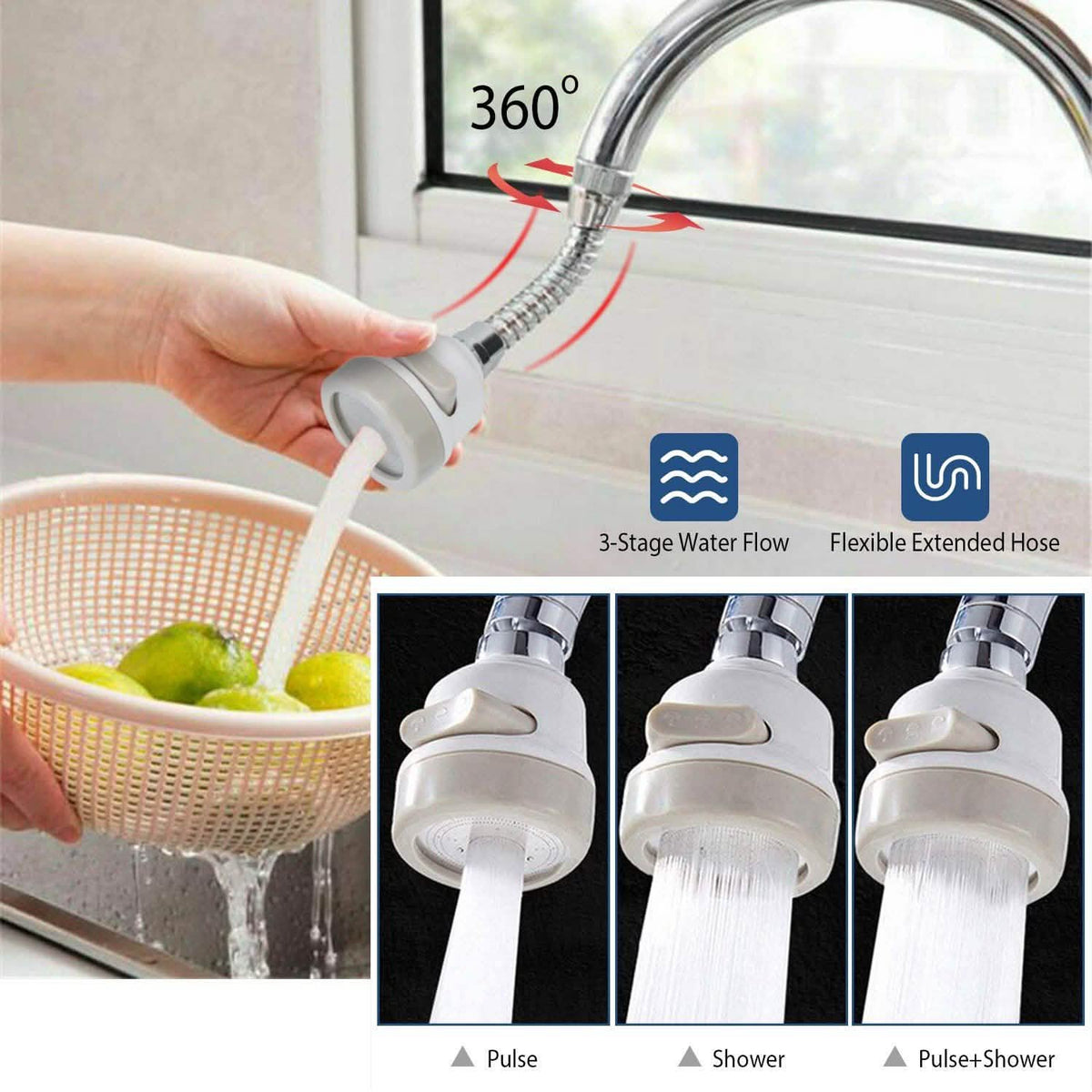 Movable Kitchen Tap Head 360° Rotatable Swivel Kitchen Tools & Gadgets - Tophatter Daily Deals
