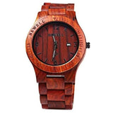 Movement Wrist Wood Watch Red Watches - Tophatter Daily Deals