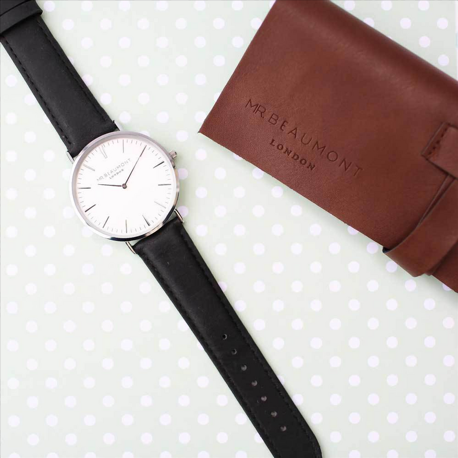 Mr Beaumont Mens Watch - Black Leather MB1801.5 Watch - Tophatter Daily Deals