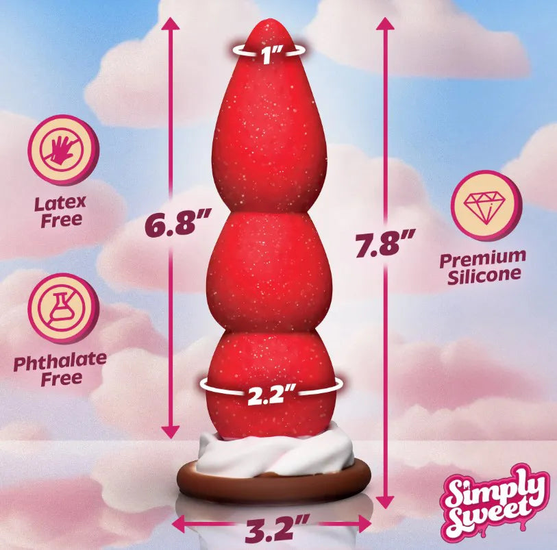 Strawberry Sweet Cream Premium Silicone 7.8" Dildo > Dildos > Other Dildos - Tophatter Daily Deals
