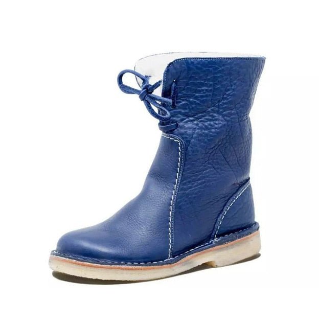 Insulating Women's Winter Boots - Foldover Cuff, Leather - Tophatter Daily Deals