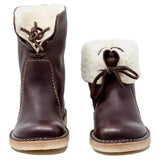 Insulating Women's Winter Boots - Foldover Cuff, Leather - Tophatter Daily Deals