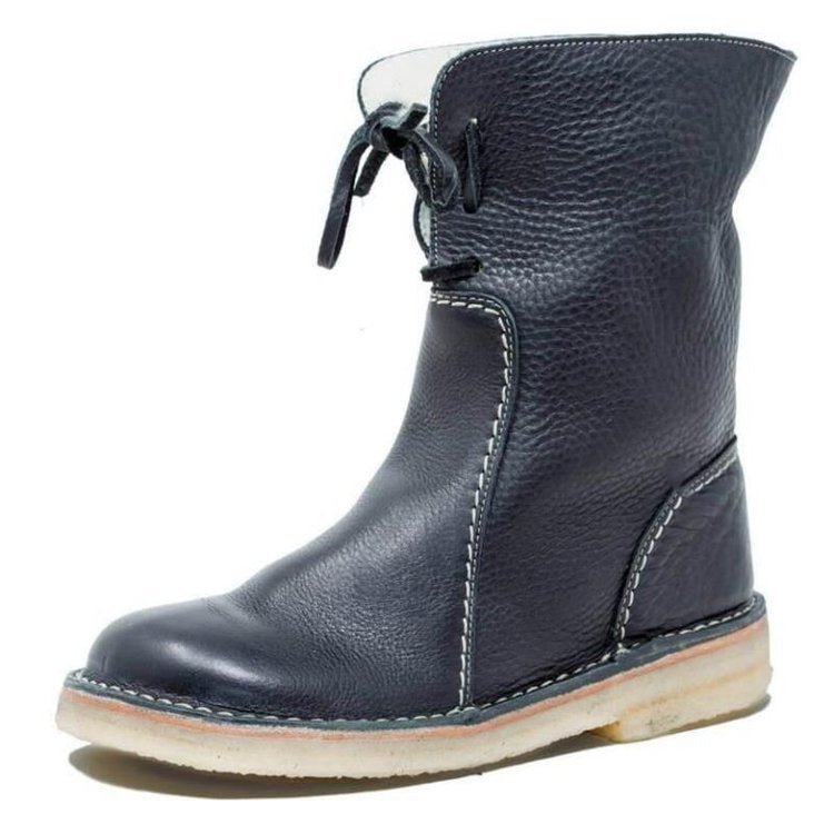 Insulating Women's Winter Boots - Foldover Cuff, Leather - Tophatter Daily Deals