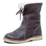 Insulating Women's Winter Boots - Foldover Cuff, Leather - Tophatter Daily Deals