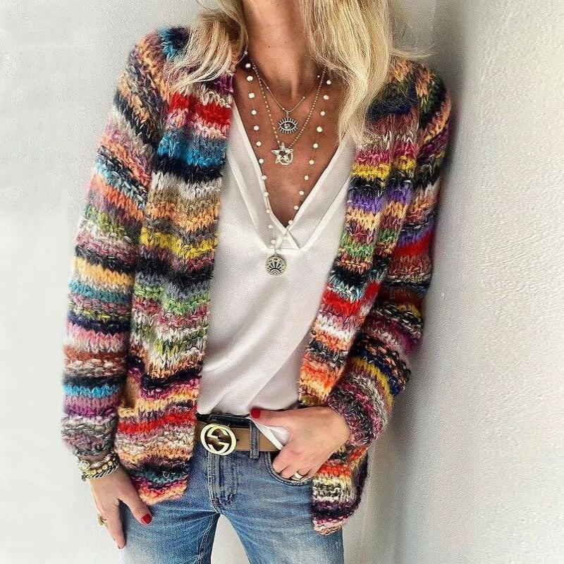 Soft Women's Knit Cardigan - Relaxed Open Front Warm Casual Red - Tophatter Daily Deals