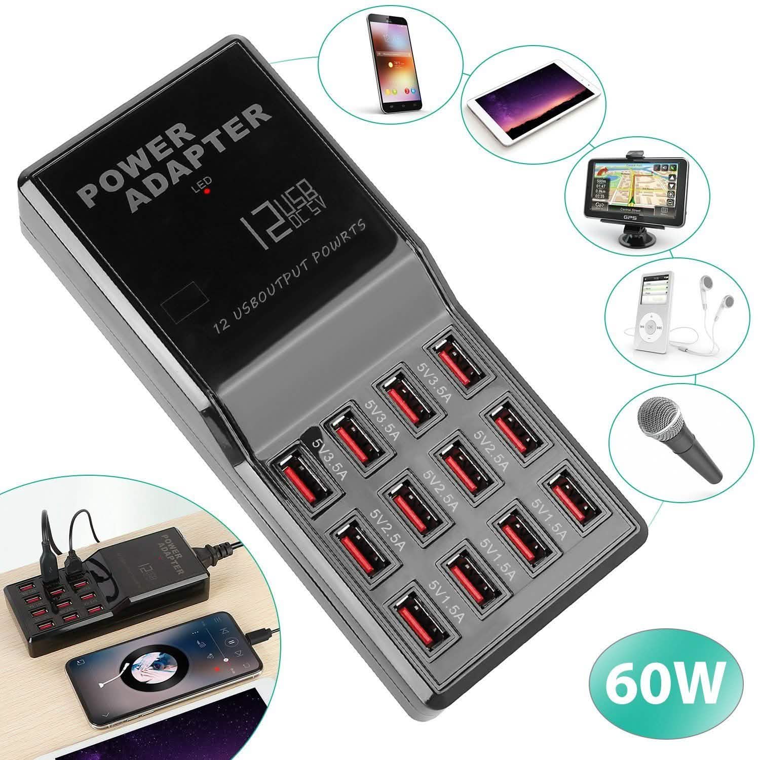 Multi 12 Port USB Charging Station Hub Mobile Accessories - Tophatter Daily Deals