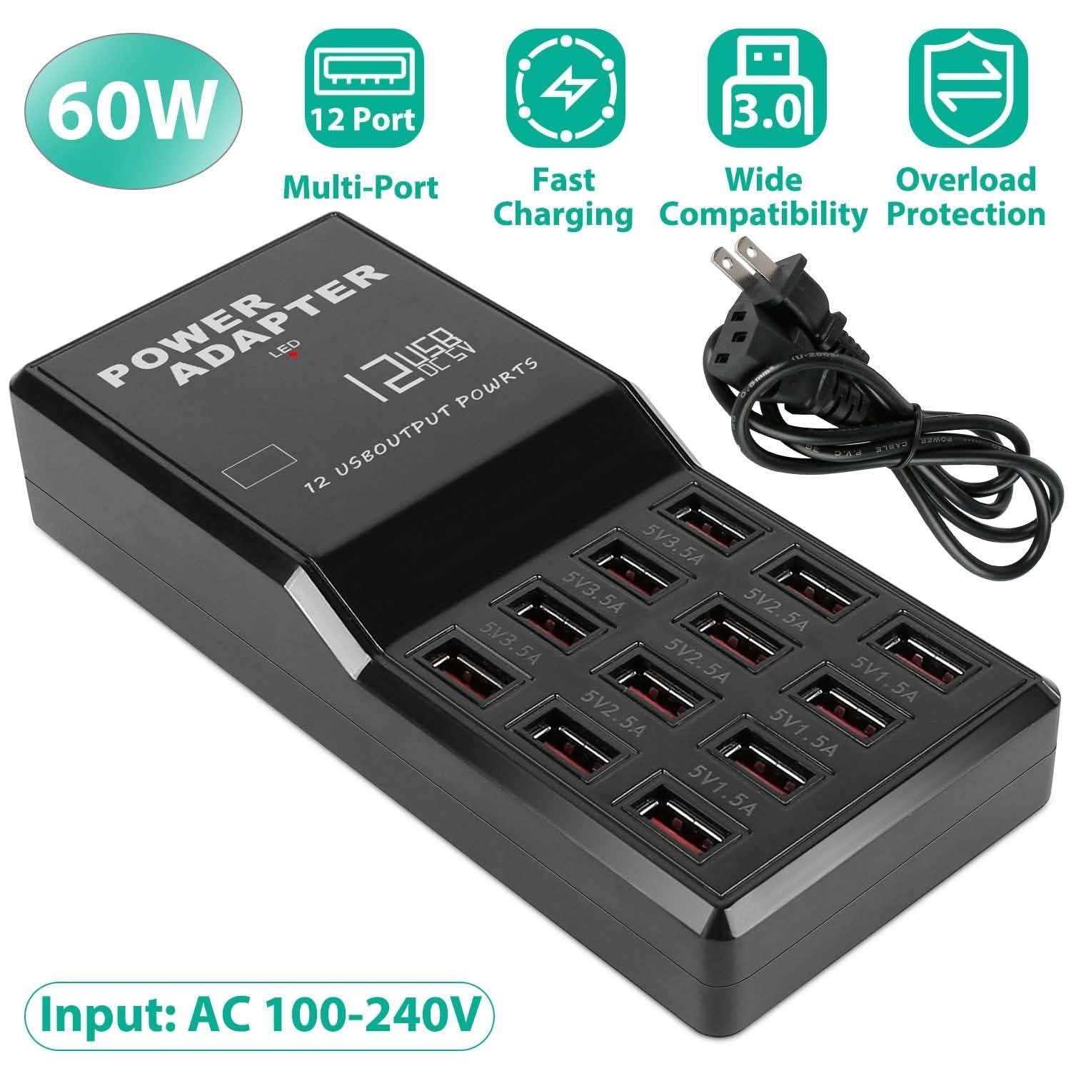 Multi 12 Port USB Charging Station Hub Mobile Accessories - Tophatter Daily Deals