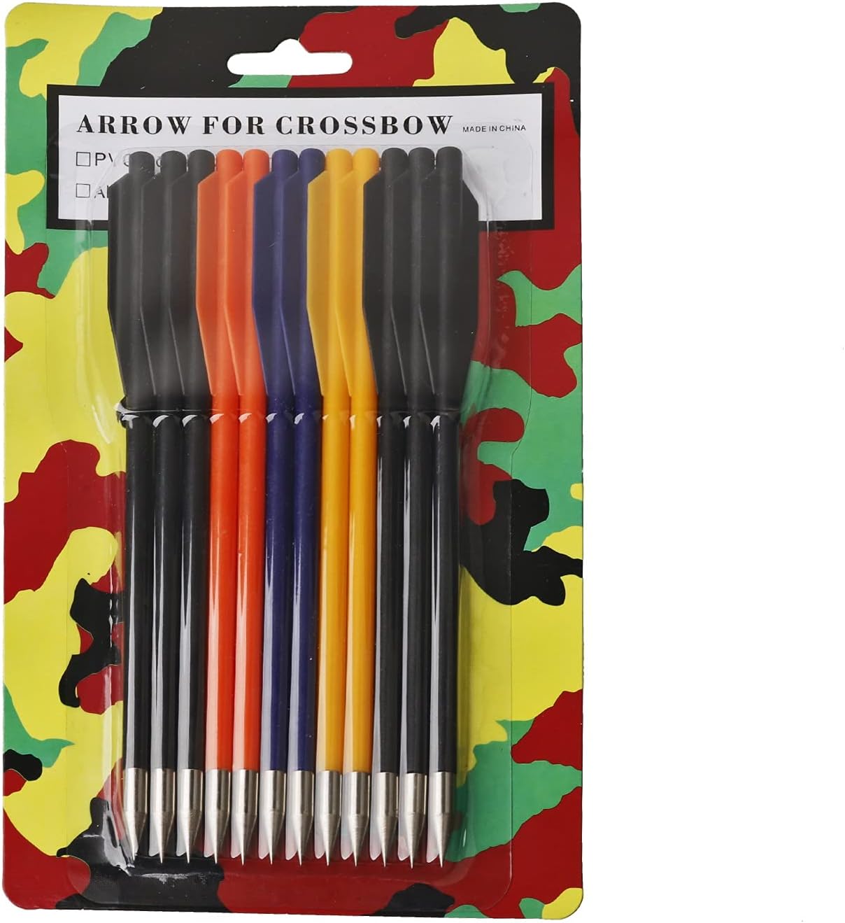 12pk Multicolor Plastic Bolt Arrows for Crossbow - TOPHATTER'S ARMORY DEALS Collectible Weapons - Tophatter Daily Deals