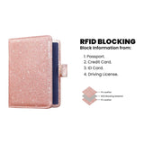 Multi Function Glitter Bling RFID Passport Organizer With CDC Vaccination Card Holder Handbags & Wallets - Tophatter Daily Deals