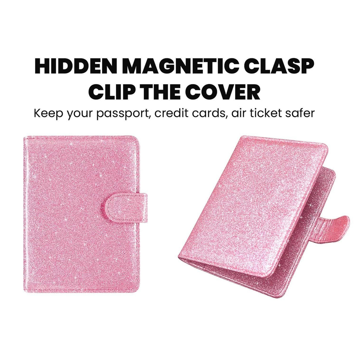 Multi Function Glitter Bling RFID Passport Organizer With CDC Vaccination Card Holder Handbags & Wallets - Tophatter Daily Deals