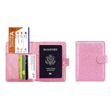 Multi Function Glitter Bling RFID Passport Organizer With CDC Vaccination Card Holder Pink Handbags & Wallets - Tophatter Daily Deals