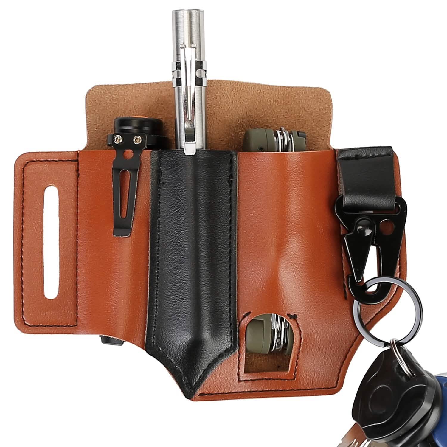 Multi-tool Sheath for Belt Leather EDC Pocket Organizer Everything Else - Tophatter Daily Deals