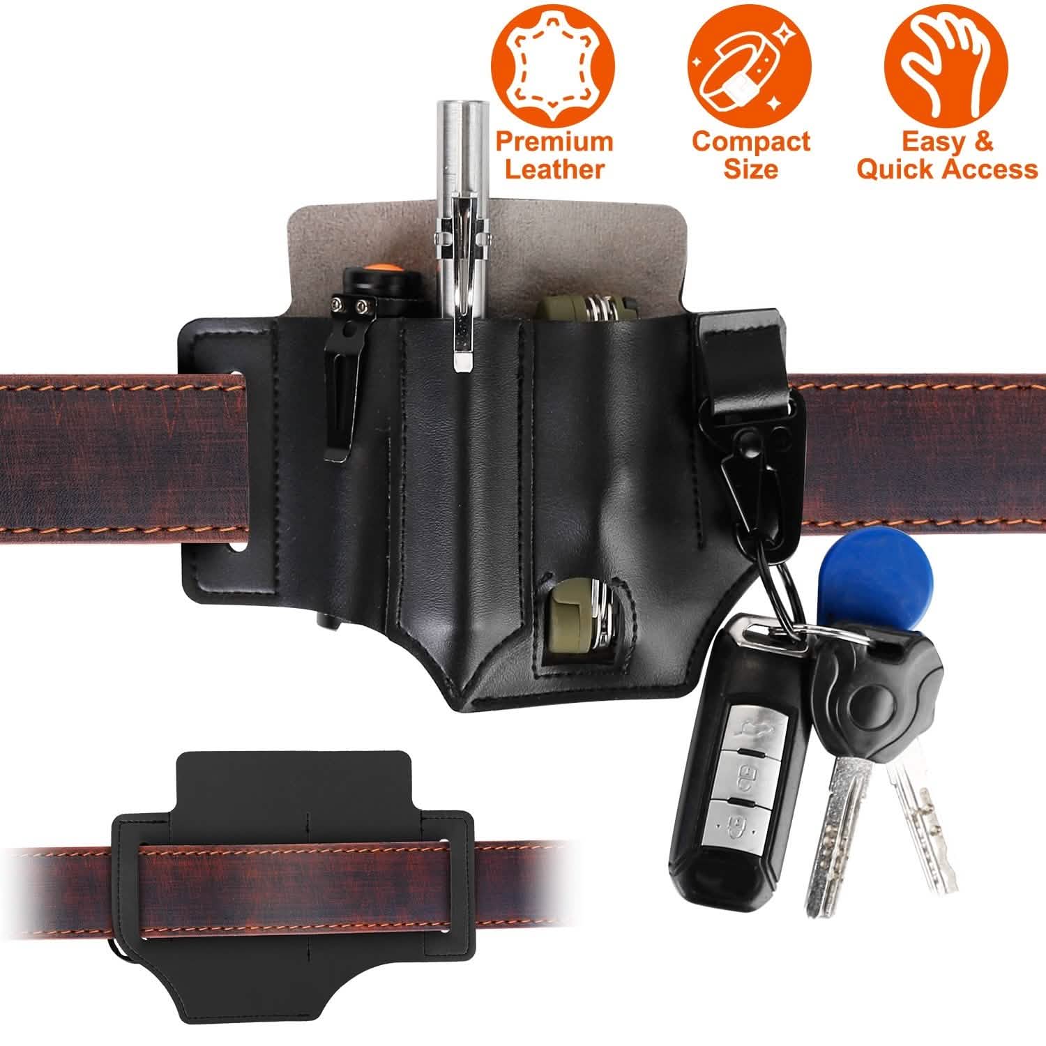 Multi-tool Sheath for Belt Leather EDC Pocket Organizer Everything Else - Tophatter Daily Deals