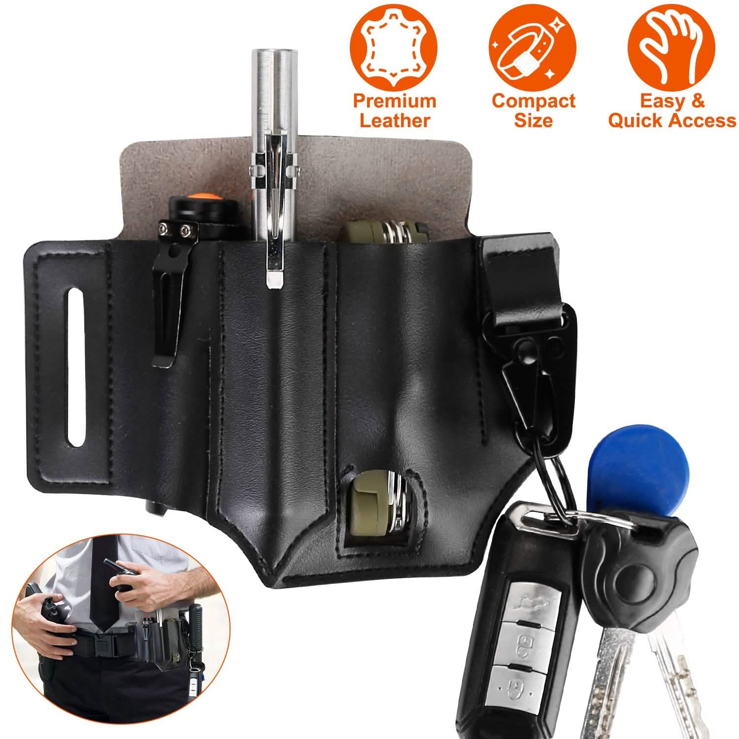 Multi-tool Sheath for Belt Leather EDC Pocket Organizer Everything Else - Tophatter Daily Deals