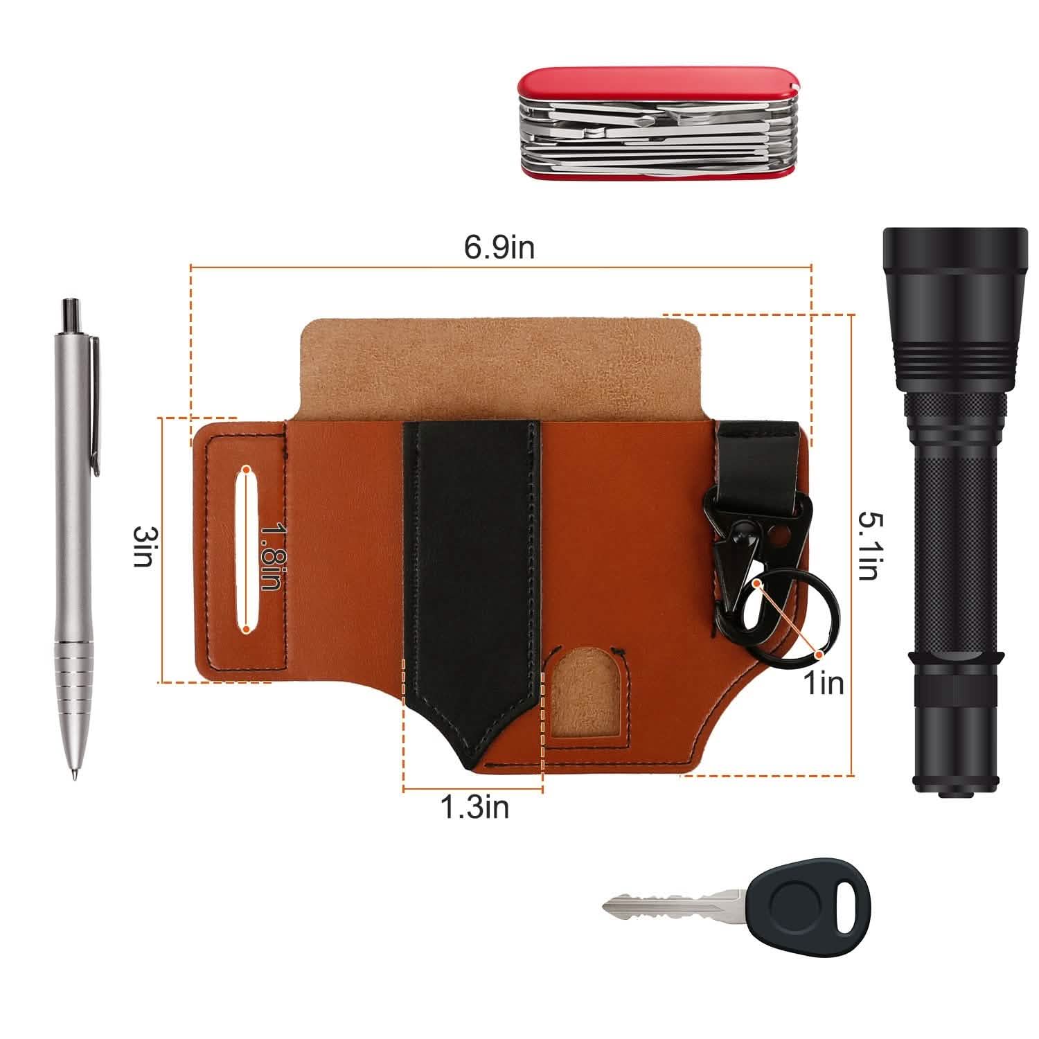 Multi-tool Sheath for Belt Leather EDC Pocket Organizer Everything Else - Tophatter Daily Deals