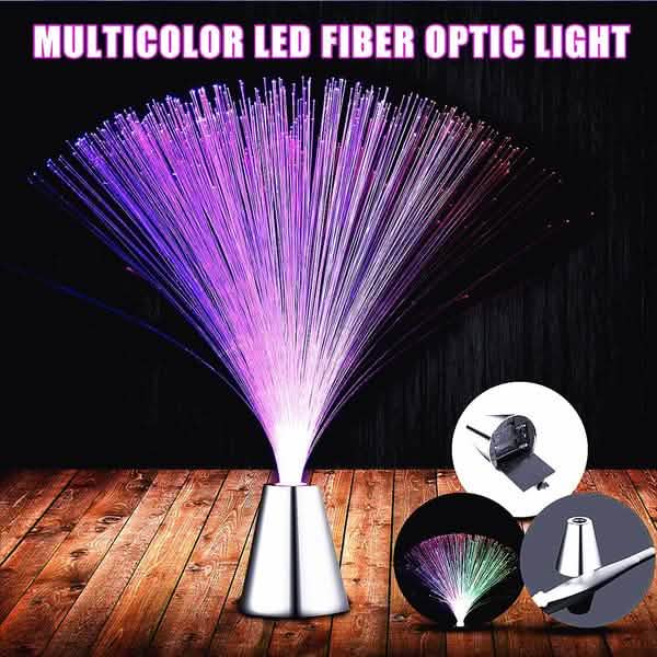 Multicolor LED Fiber Optic Light Lamp Indoor Lighting - Tophatter Daily Deals