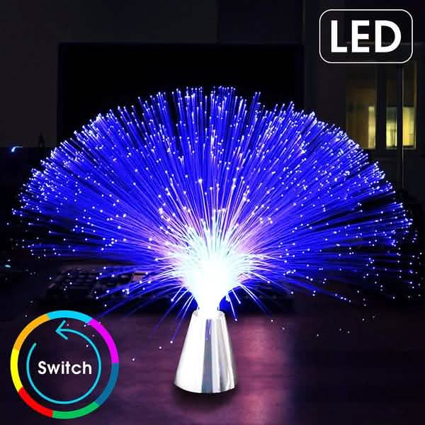 Multicolor LED Fiber Optic Light Lamp Indoor Lighting - Tophatter Daily Deals