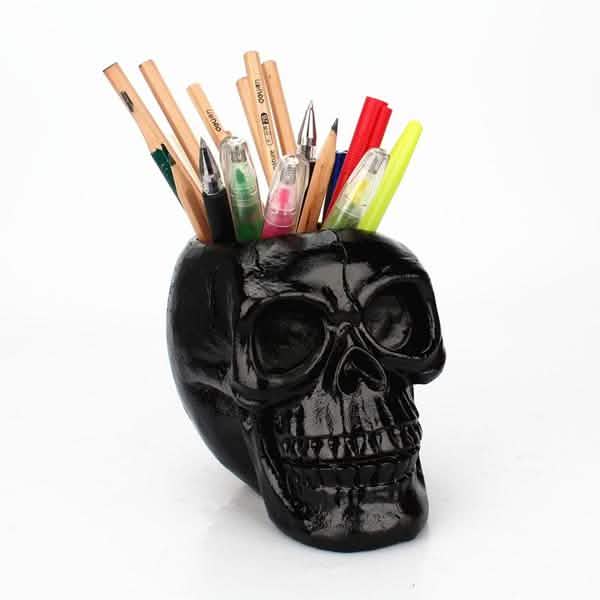 Multifunction Creative Skull Storage Stationery Holder Furniture & Decor - Tophatter Daily Deals