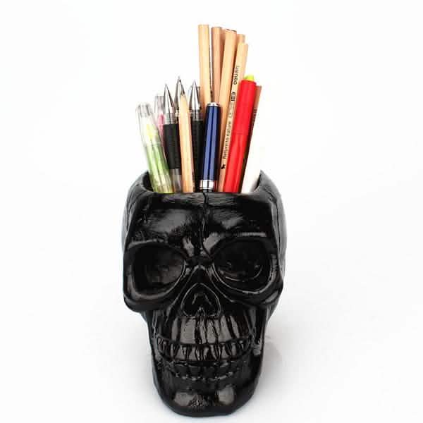 Multifunction Creative Skull Storage Stationery Holder Furniture & Decor - Tophatter Daily Deals