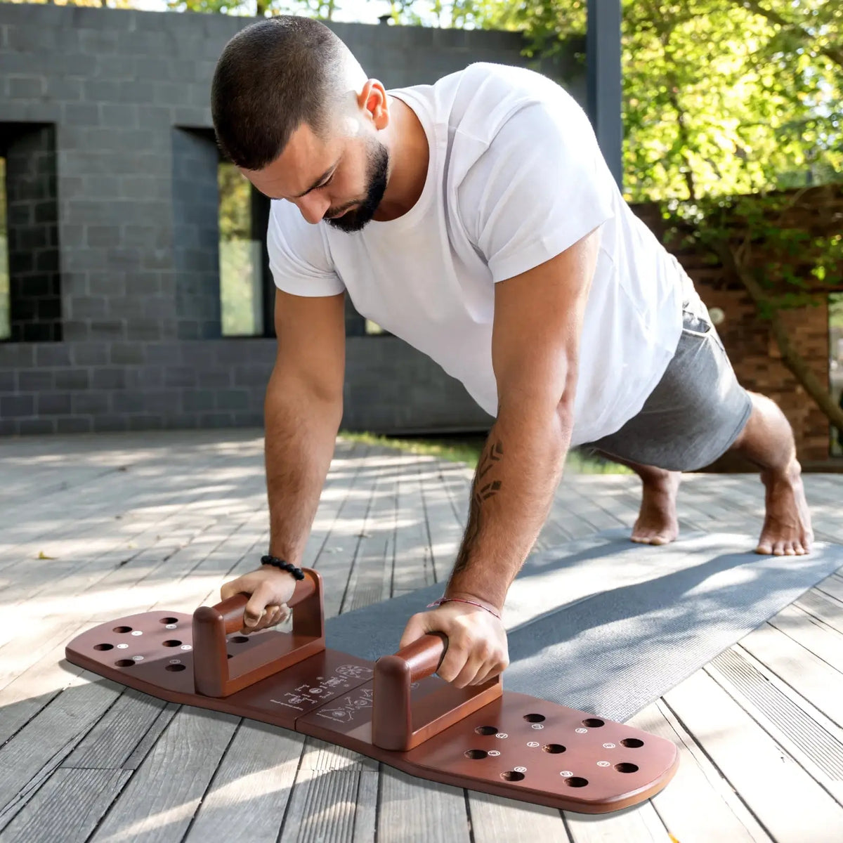 Portable Wooden Push-Up Board Fitness & Exercise - Tophatter Daily Deals
