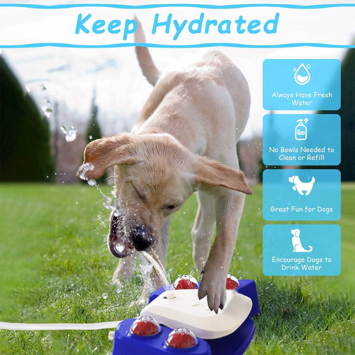 Multifunctional Automatic Pet Water Dispenser Outdoor Step-on Activated Sprinkler Pet Supplies - Tophatter Daily Deals