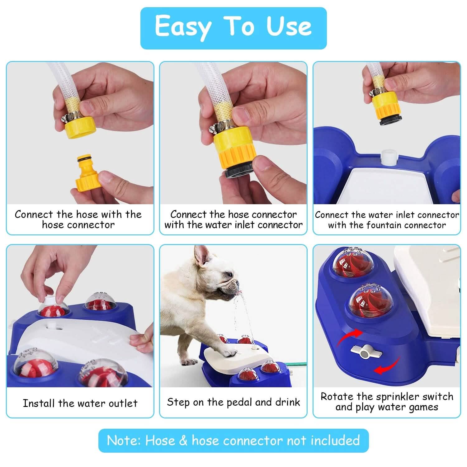 Multifunctional Automatic Pet Water Dispenser Outdoor Step-on Activated Sprinkler Pet Supplies - Tophatter Daily Deals
