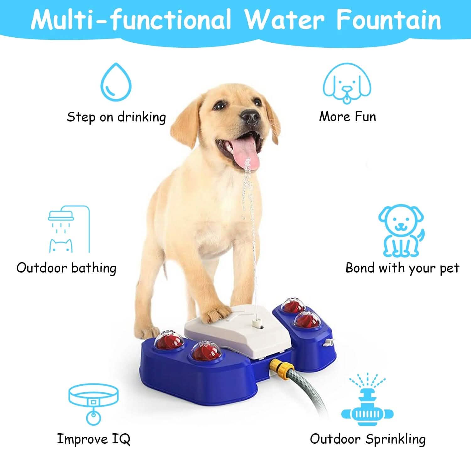 Multifunctional Automatic Pet Water Dispenser Outdoor Step-on Activated Sprinkler Pet Supplies - Tophatter Daily Deals