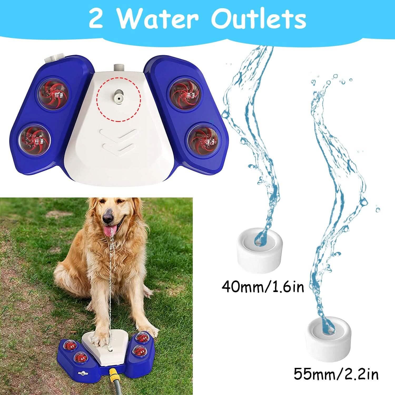 Multifunctional Automatic Pet Water Dispenser Outdoor Step-on Activated Sprinkler Pet Supplies - Tophatter Daily Deals