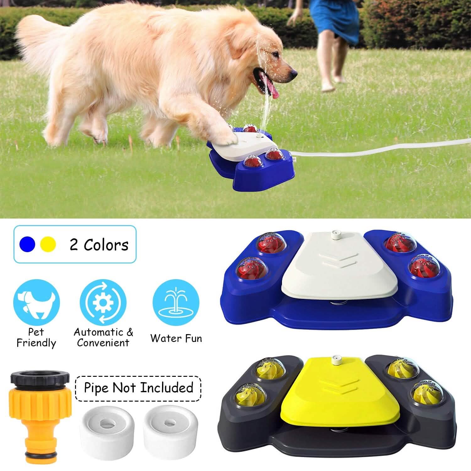 Multifunctional Automatic Pet Water Dispenser Outdoor Step-on Activated Sprinkler Pet Supplies - Tophatter Daily Deals