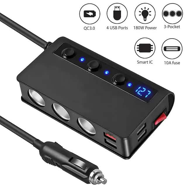 Multifunctional Car Charger Socket Automotive - Tophatter Daily Deals