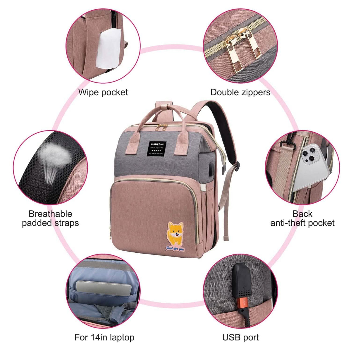 Multifunctional Diaper Bag Backpack Baby Gear - Tophatter Daily Deals