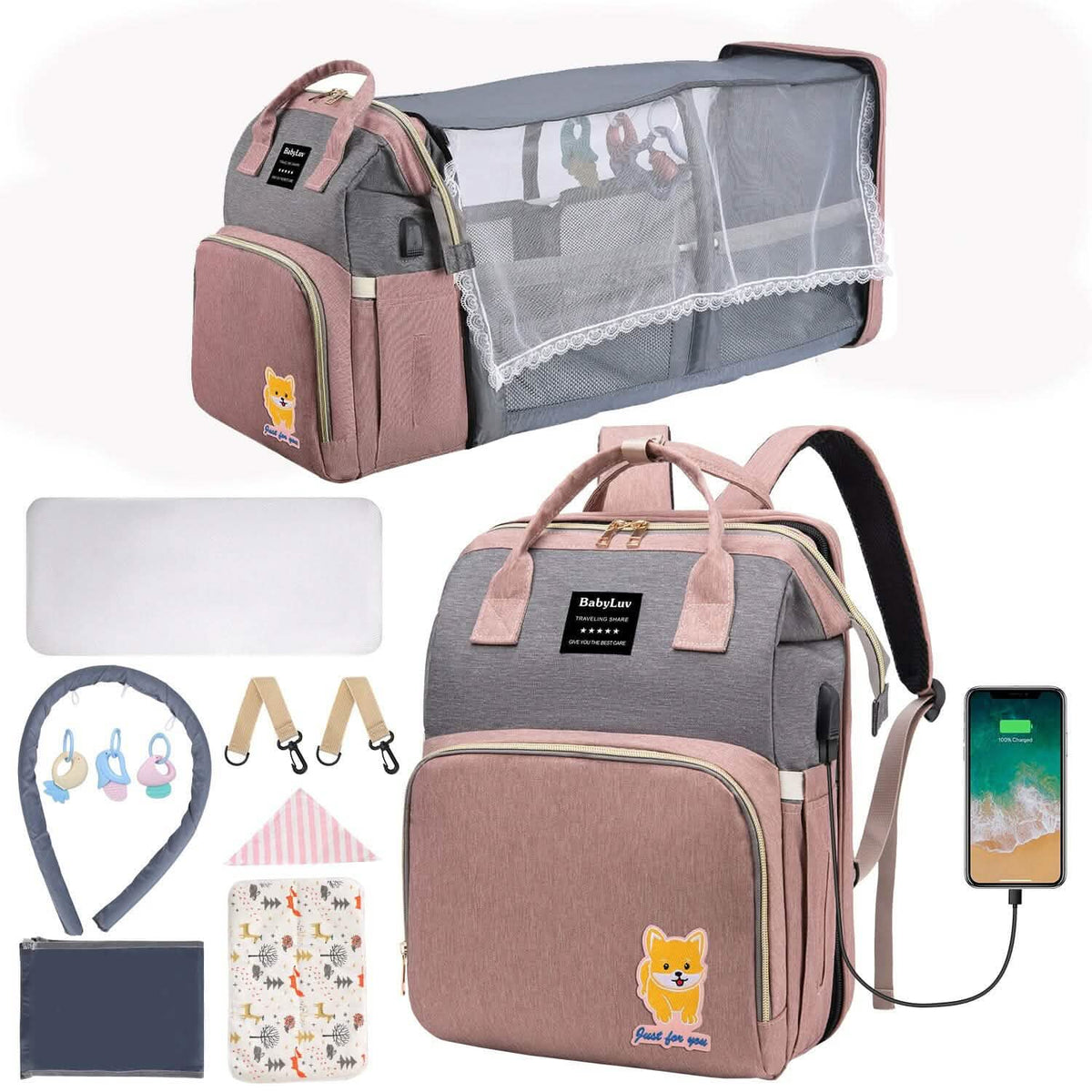 Multifunctional Diaper Bag Backpack Baby Gear - Tophatter Daily Deals