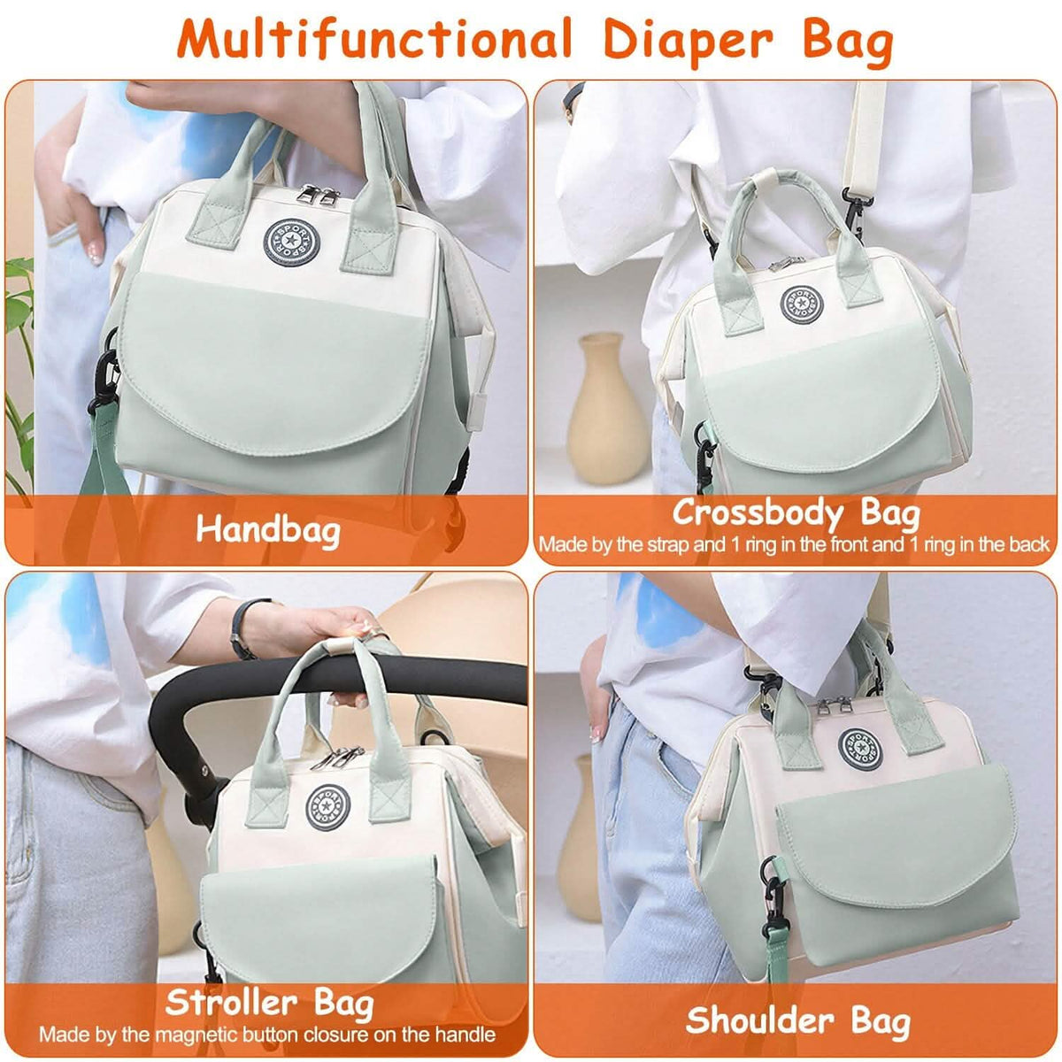 Multifunctional Diaper Changing Bag with 2 Insulated Pockets Commute Bag Baby Gear - Tophatter Daily Deals
