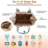 Multifunctional Diaper Changing Bag with 2 Insulated Pockets Commute Bag Baby Gear - Tophatter Daily Deals