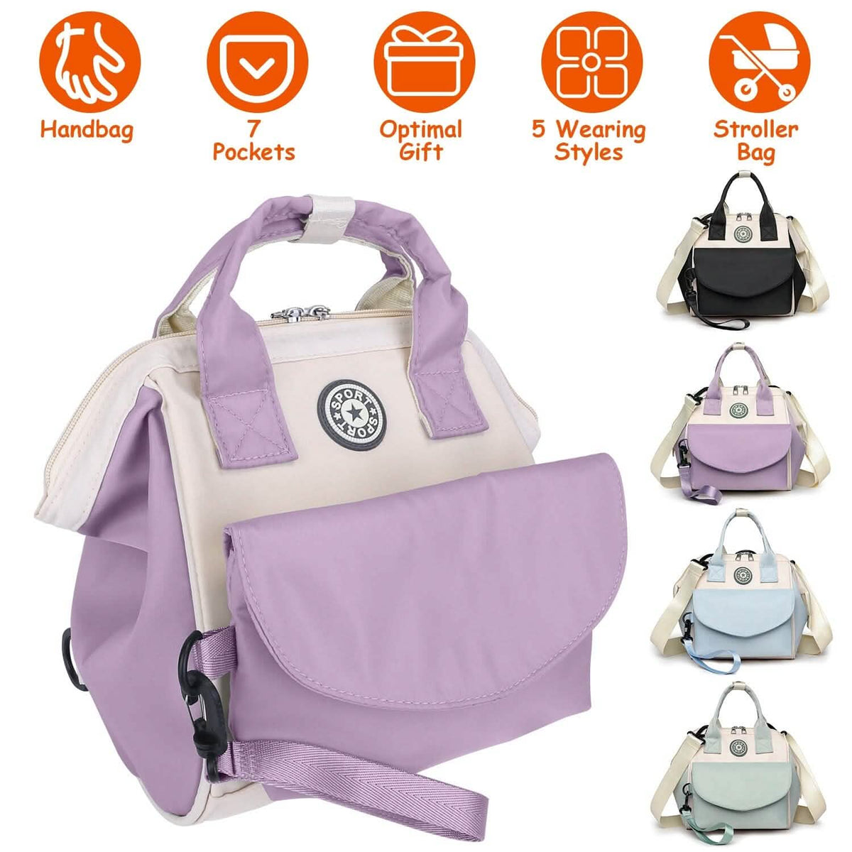 Multifunctional Diaper Changing Bag with 2 Insulated Pockets Commute Bag Baby Gear - Tophatter Daily Deals