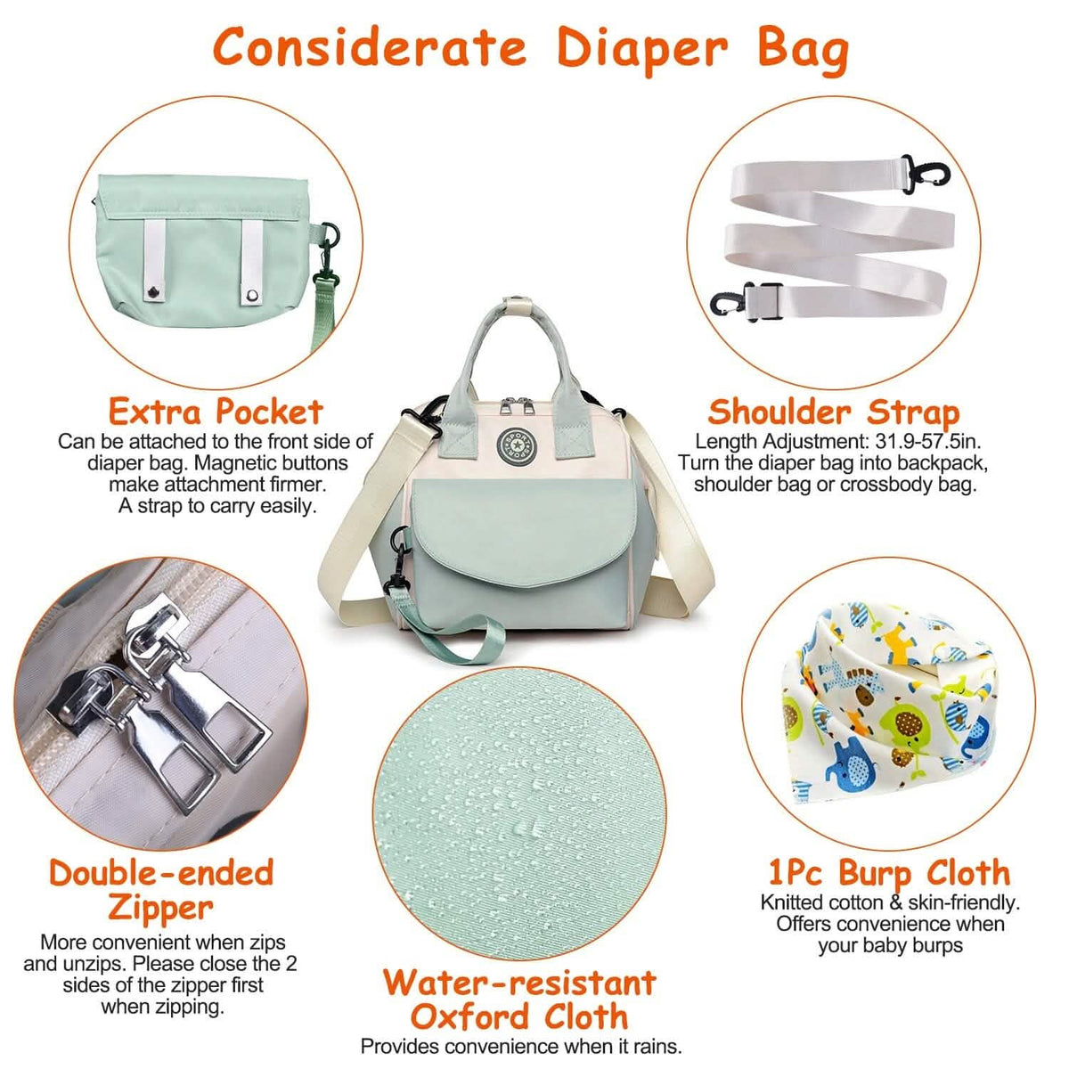Multifunctional Diaper Changing Bag with 2 Insulated Pockets Commute Bag Baby Gear - Tophatter Daily Deals
