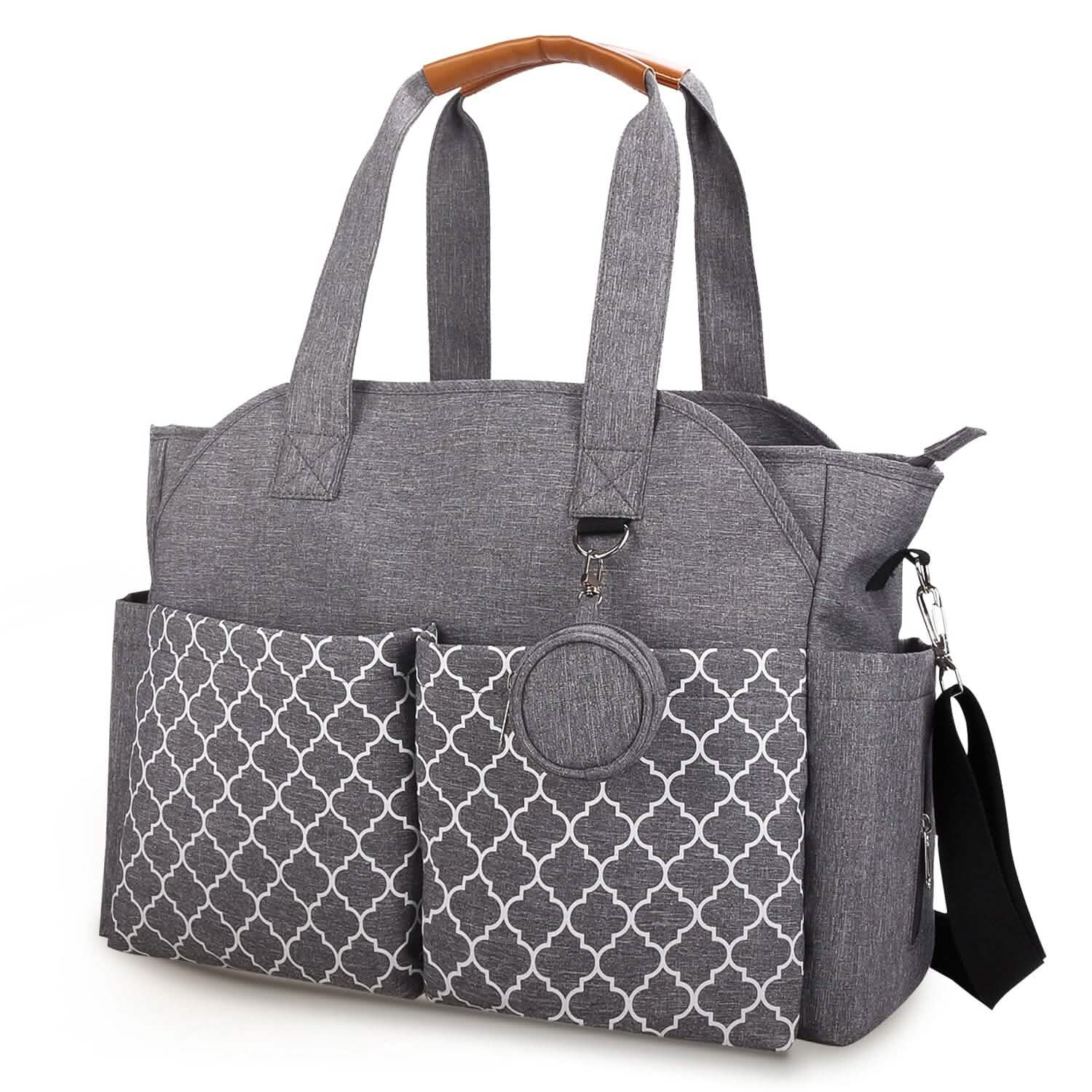 Multifunctional Diaper Changing Tote Bag with Adjustable Messenger Strap Baby Gear - Tophatter Daily Deals