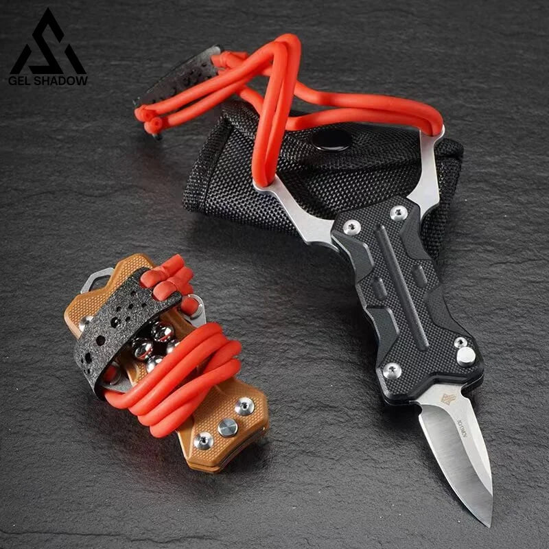 Multifunctional knife slingshot G10 EDC Pocket Folding Knife-GS18 Pocket Knives - Tophatter Daily Deals