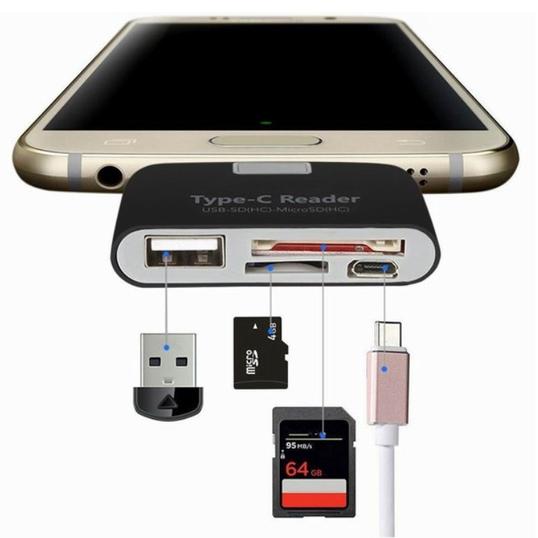 Multifunctional Smart 4-in-1 Laptop PC Durable Phone TF Micro SD Type-C Reader - Tophatter Daily Deals