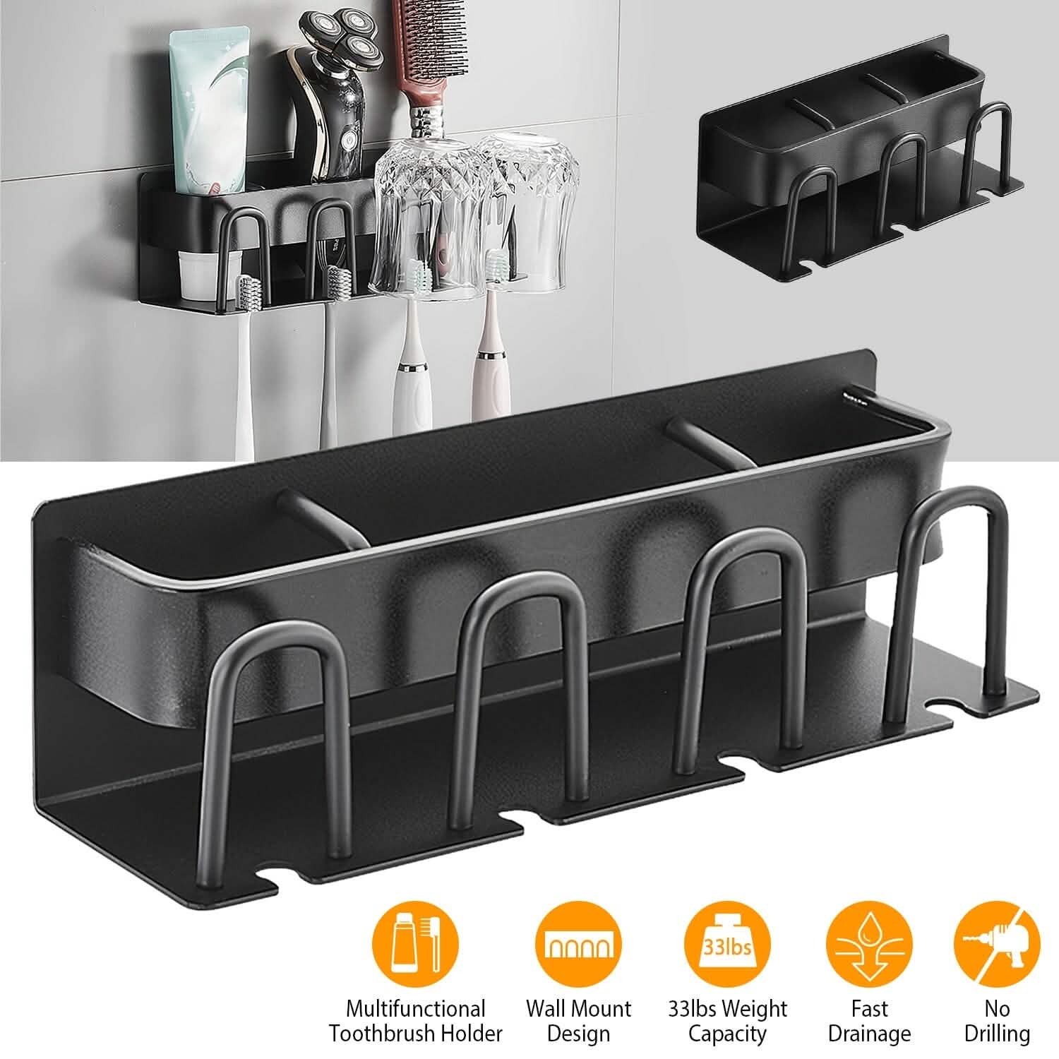 Multifunctional Toothbrush Holder Rack Organizer Bath - Tophatter Daily Deals