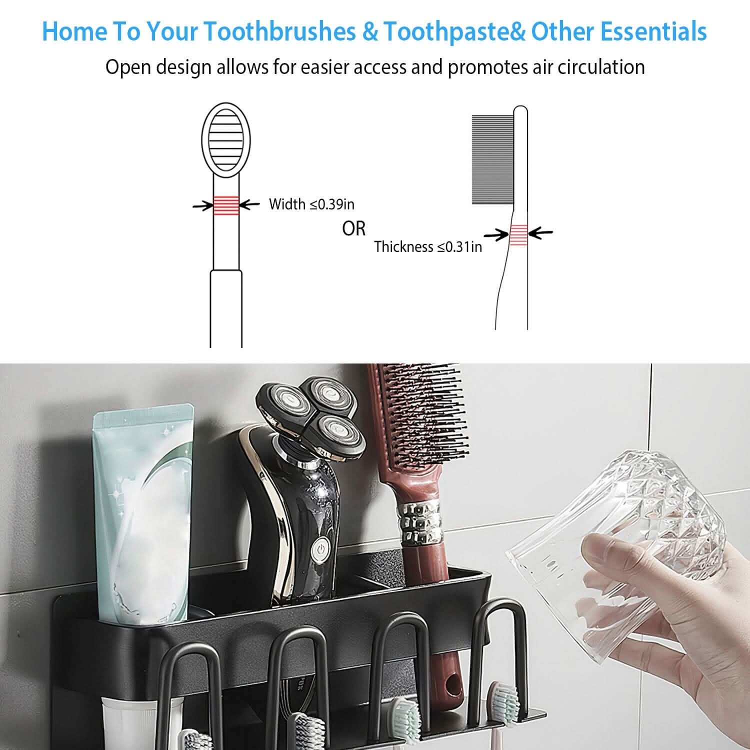 Multifunctional Toothbrush Holder Rack Organizer Bath - Tophatter Daily Deals