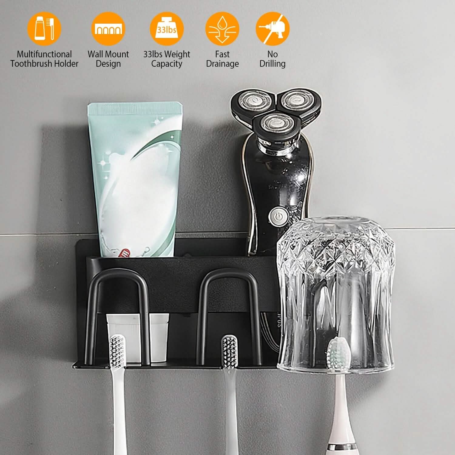 Multifunctional Toothbrush Holder Rack Organizer Bath - Tophatter Daily Deals