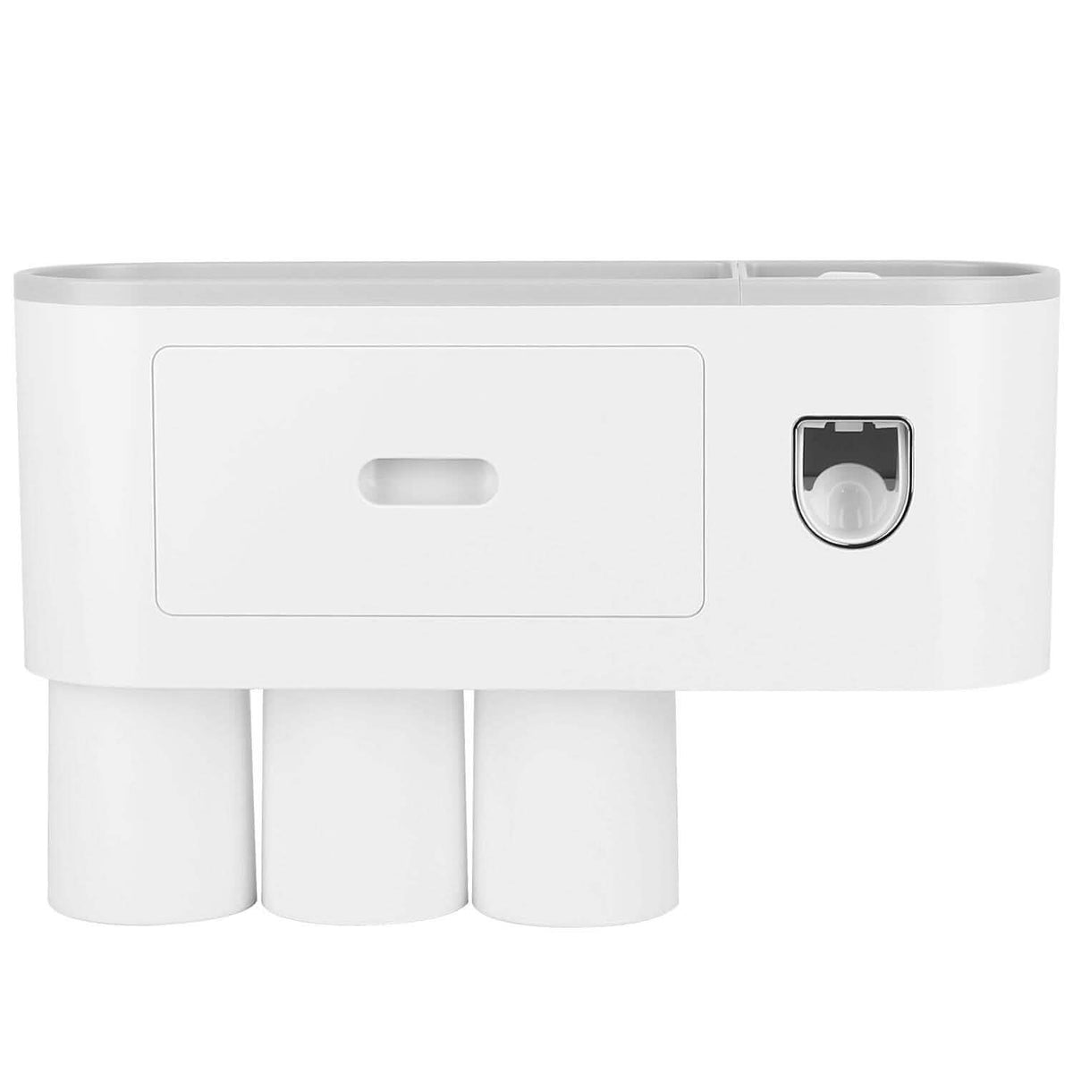 Multifunctional Wall Mount Toothbrush Holder Rack Organizer 3-Cups Bath - Tophatter Daily Deals