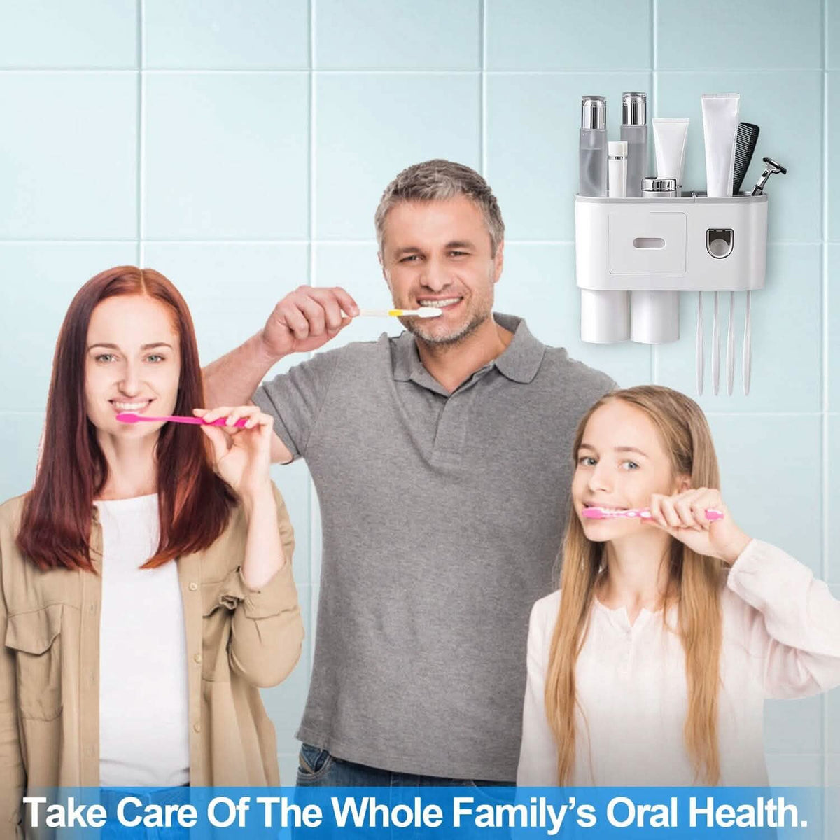 Multifunctional Wall Mount Toothbrush Holder Rack Organizer Bath - Tophatter Daily Deals