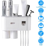 Multifunctional Wall Mount Toothbrush Holder Rack Organizer Bath - Tophatter Daily Deals