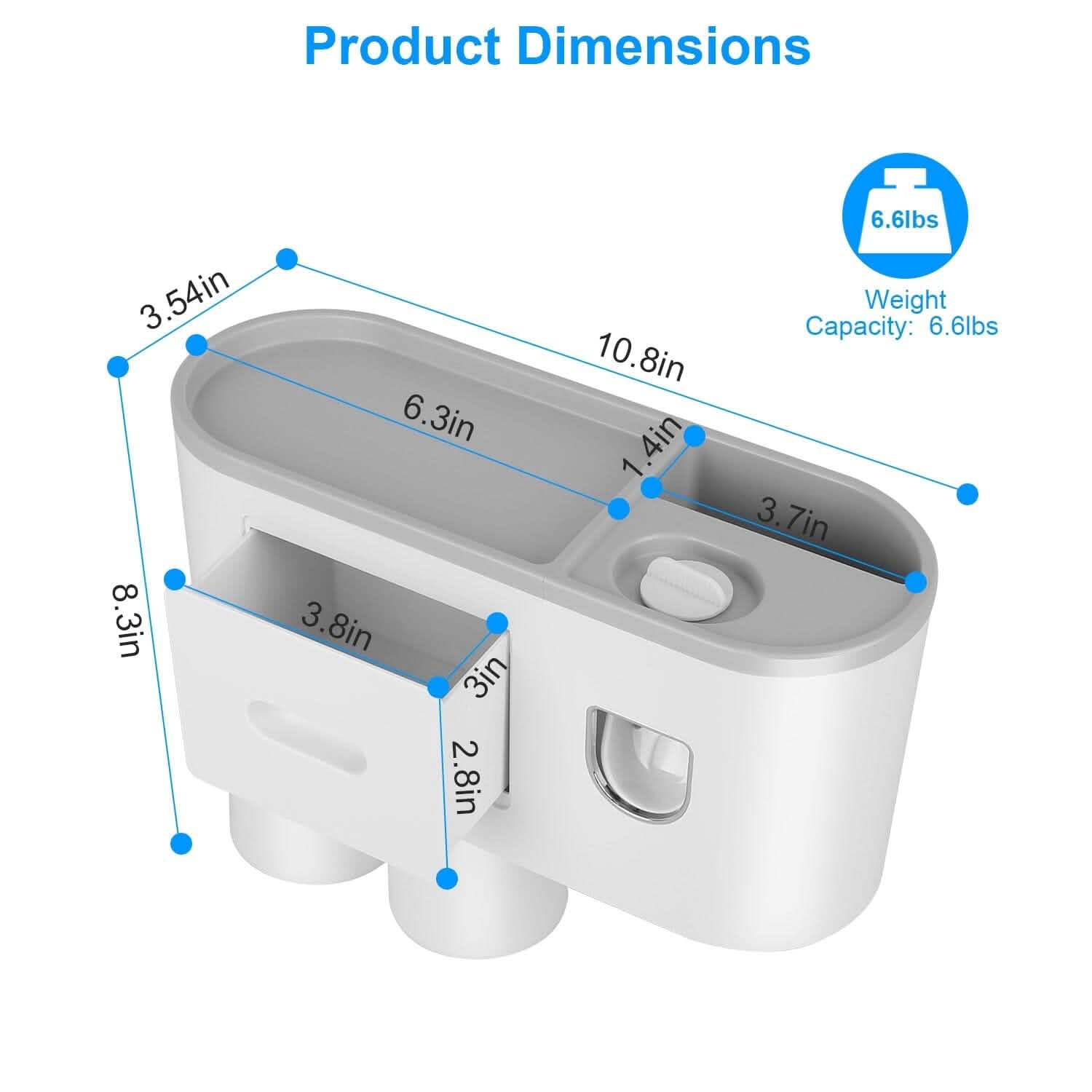 Multifunctional Wall Mount Toothbrush Holder Rack Organizer Bath - Tophatter Daily Deals
