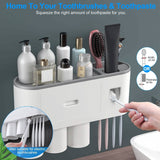 Multifunctional Wall Mount Toothbrush Holder Rack Organizer Bath - Tophatter Daily Deals