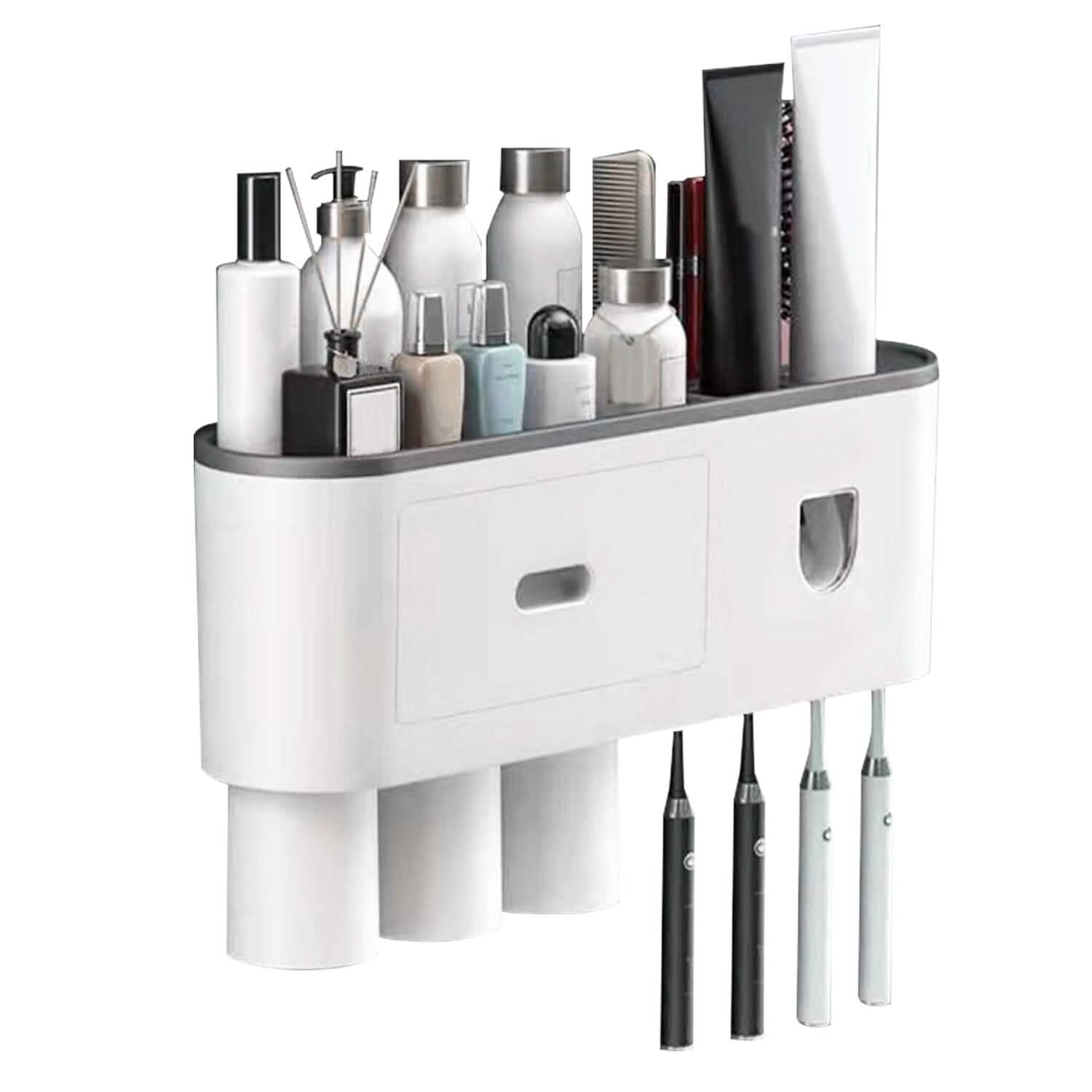 Multifunctional Wall Mount Toothbrush Holder Rack Organizer Bath - Tophatter Daily Deals